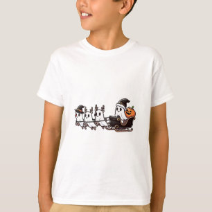 Halloween Christmas Santa's Reindeer Ghost Happy G T-Shirt