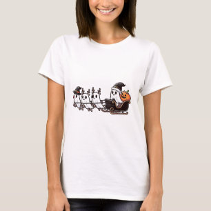 Halloween Christmas Santa's Reindeer Ghost Happy G T-Shirt