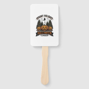 Halloween Christmas Shirt with Spooky Holiday Tree Hand Fan