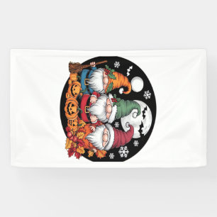 Halloween Christmas Thanksgiving Gnomes Classic T- Banner