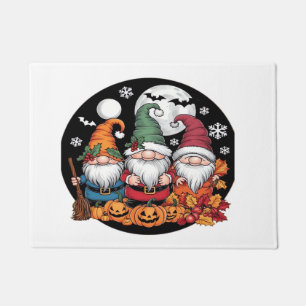 Halloween Christmas Thanksgiving Gnomes Classic T- Doormat