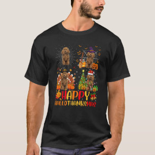 Halloween Christmas Toy Poodle Dog Hallothanksmas T-Shirt