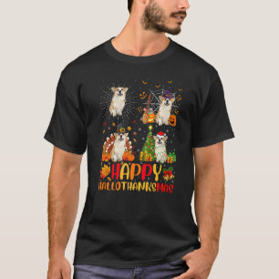 Halloween Christmas Welsh Corgi Dog Hallothanksma T-Shirt