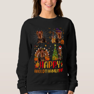 Halloween Christmas Yorkshire Terrier Dog Hallotha Sweatshirt