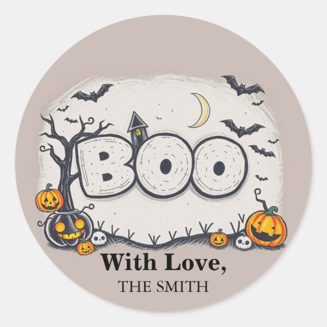 Halloween  classic round sticker (Front)
