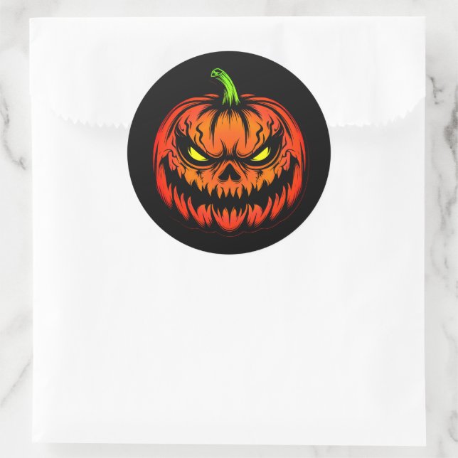 Halloween  classic round sticker (Bag)