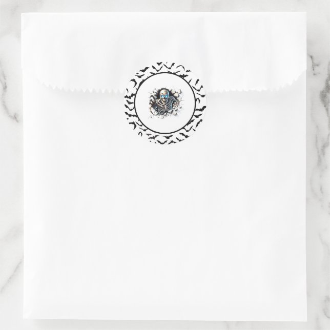 Halloween  classic round sticker (Bag)