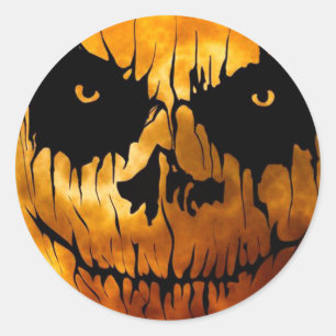 Halloween Classic Round Sticker/Creepy Face Sticker