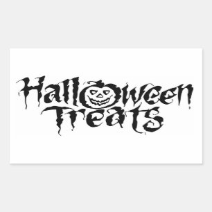 Halloween Classic Round Sticker/Halloween Treats Rectangular Sticker