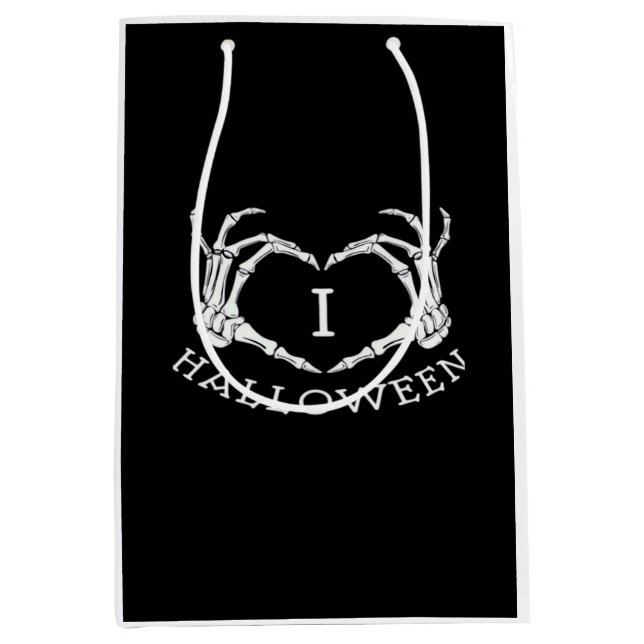 Halloween! Classic - Skeleton Hands Heart Medium Gift Bag (Front)