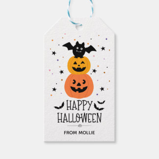 Halloween Classroom Pumpkin Bats Gift Tag