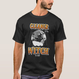 Halloween Cleaner Witch Funny Cute Cleaning Women T-Shirt
