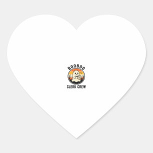 Halloween Clerk BooBoo Ghost Crew Vintage_1 Heart Sticker
