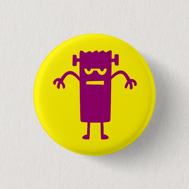 Halloween Clip Art Frankenstein Button (Front)