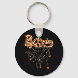 Halloween Clothes Spider Web Fall Pumpkin Cheetah Key Ring