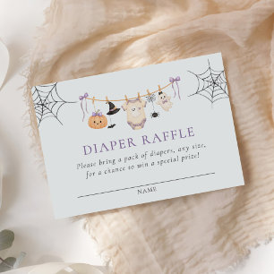 Halloween Clothesline Baby Shower Diaper Raffle Enclosure Card