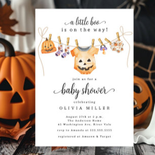 Halloween Clothesline Baby Shower Invitation