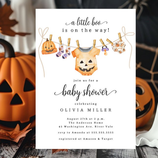 Halloween Clothesline Baby Shower Invitation (Creator Uploaded)