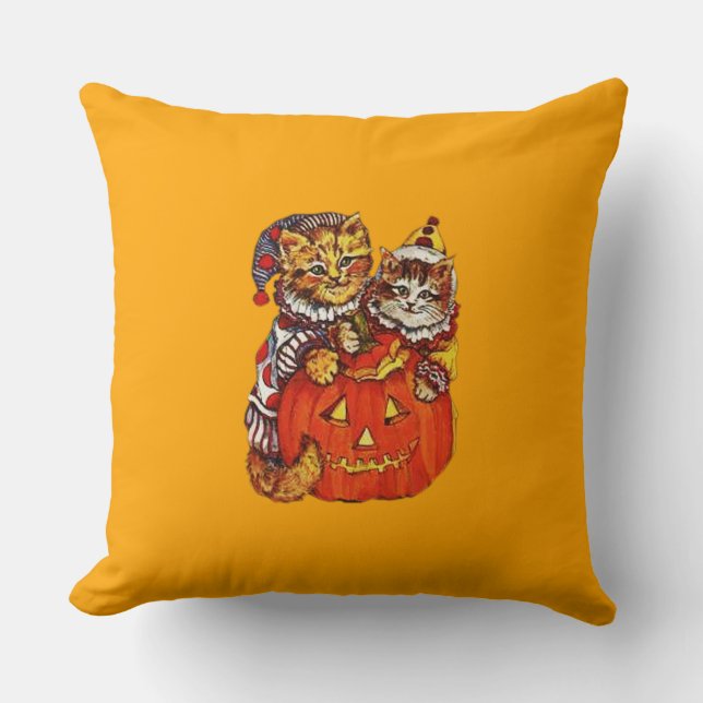 Halloween Clown Kittens Cushion (Front)