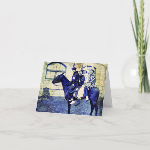 Halloween Clowns on A Horse Card