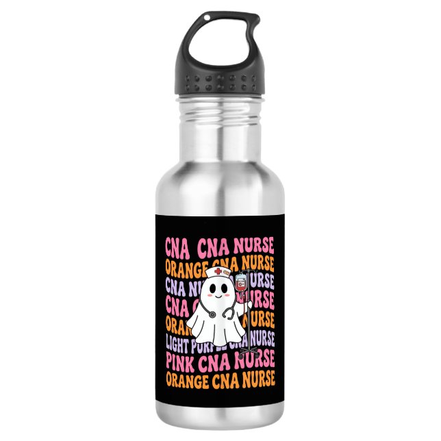 Halloween CNA Nurse Ghost Design 532 Ml Water Bottle (Front)
