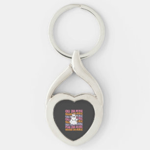 Halloween CNA Nurse Ghost Design Key Ring