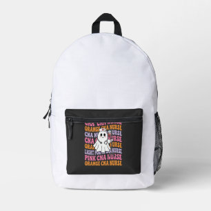 Halloween CNA Nurse Ghost Design Printed Backpack