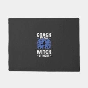 Halloween Coach by Day Witch by Night Design Doormat