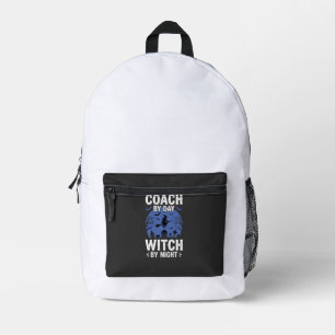 Halloween Coach by Day Witch by Night Design Printed Backpack