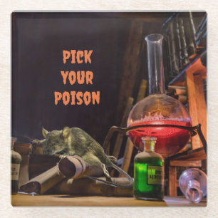Halloween Coaster, Pick Your Poison Glass Coaster