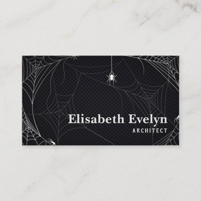 Halloween cobweb business card (Front)