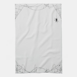 Halloween Cobwebs Design Tea Towel