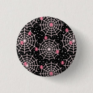 Halloween Cobwebs & Spiders Pattern 3 Cm Round Badge