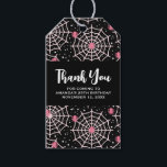 Halloween Cobwebs & Spiders Pattern Thank You Gift Tags<br><div class="desc">Gift tags with a cute seamless pattern with pink spiders and cobwebs.</div>