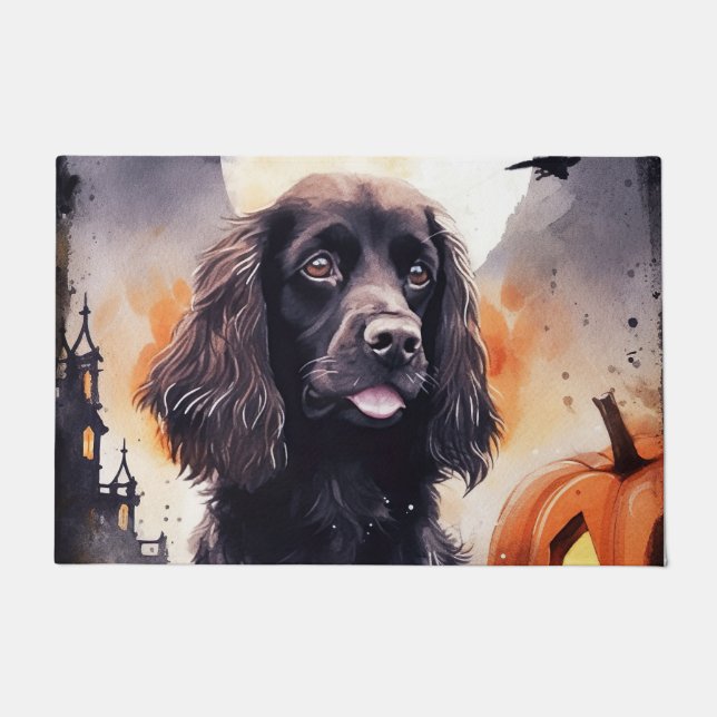 Halloween Cocker Spaniel With Pumpkins  Doormat (Front)