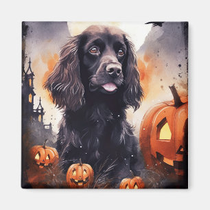 Halloween Cocker Spaniel With Pumpkins  Magnet