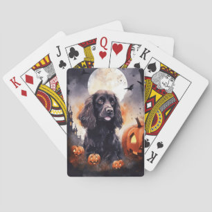 Halloween Cocker Spaniel With Pumpkins  Playing Cards