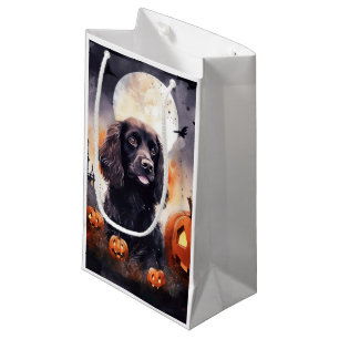 Halloween Cocker Spaniel With Pumpkins Small Gift Bag
