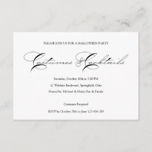 Halloween Cocktail Costume Party Invitation