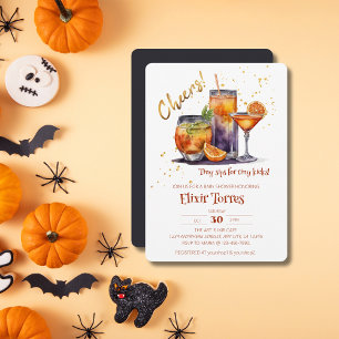 Halloween Cocktail Drinks Baby Shower Invitation