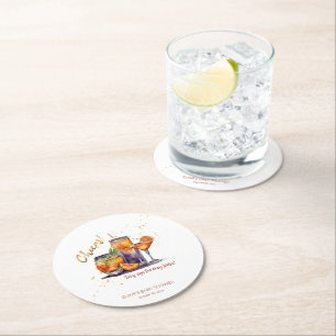 Halloween Cocktail Drinks Baby Shower Round Paper Coaster