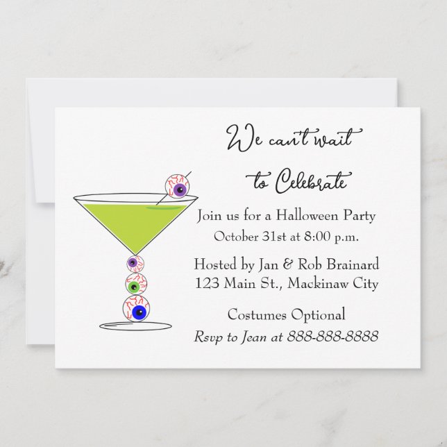 Halloween Cocktail Party Invitation (Front)