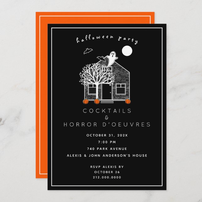 Halloween Cocktail Party Invitation (Front/Back)