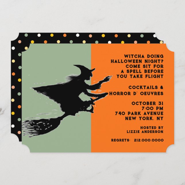 Halloween Cocktail Party Invitation (Front/Back)