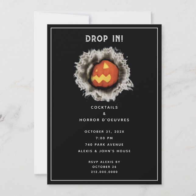 Halloween Cocktail Party Invitation (Front)