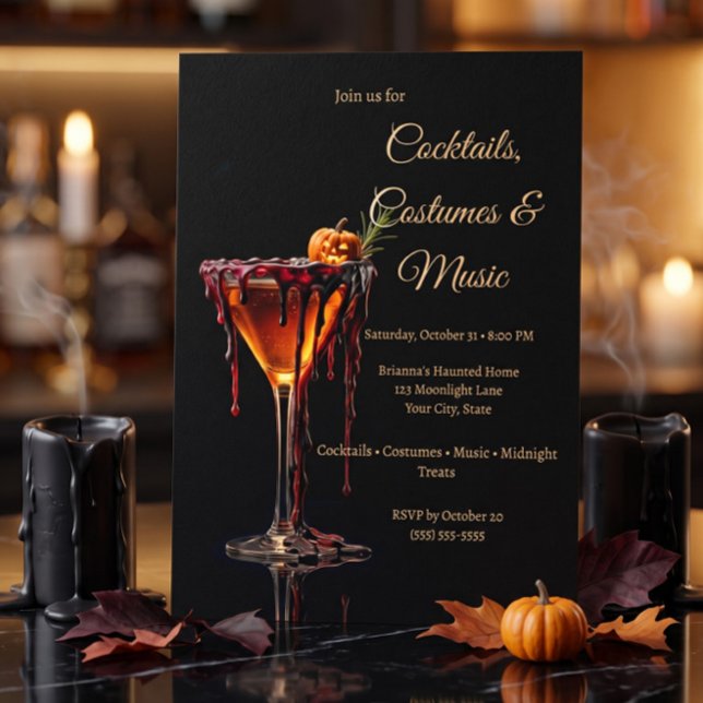 Halloween Cocktail Party Invitation (Halloween Invitation card)