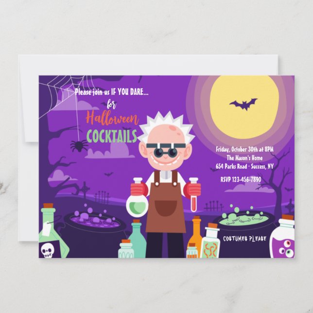 Halloween Cocktail Party Invitations (Front)