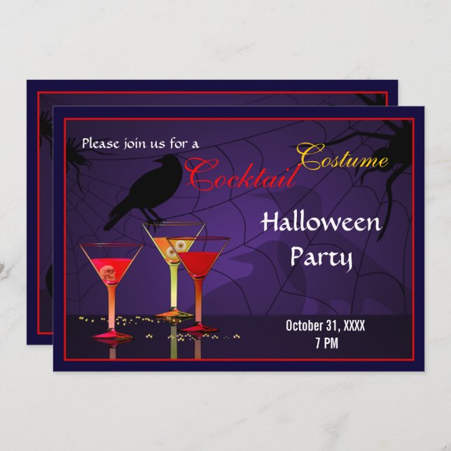 Halloween Cocktail Party Invite (Front/Back)