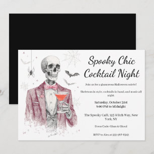 Halloween Cocktail Party   Spooky Chic Night Invitation