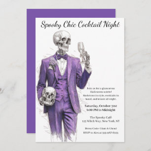 Halloween Cocktail Party   Spooky Chic Night Invitation